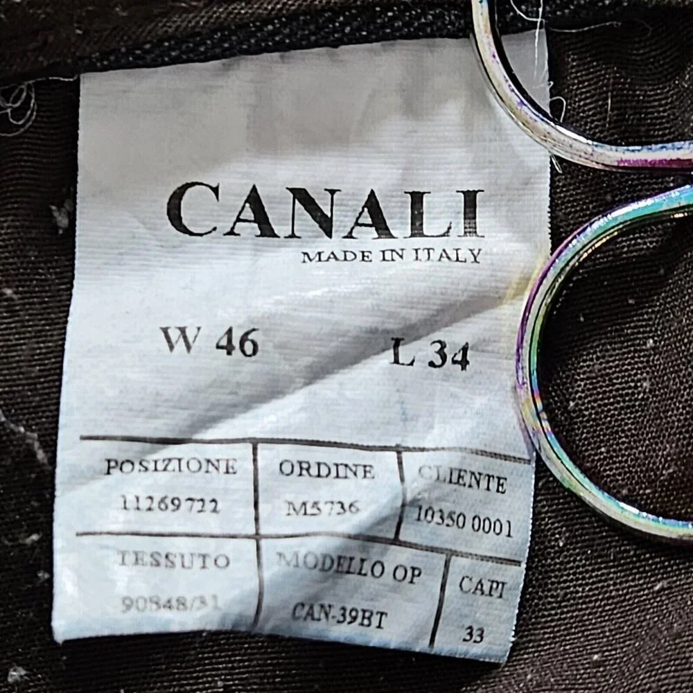 Canali Jeans Men 46x34/28 Indigo Straight Leg Italy Cotton Preppy Designer Boho
